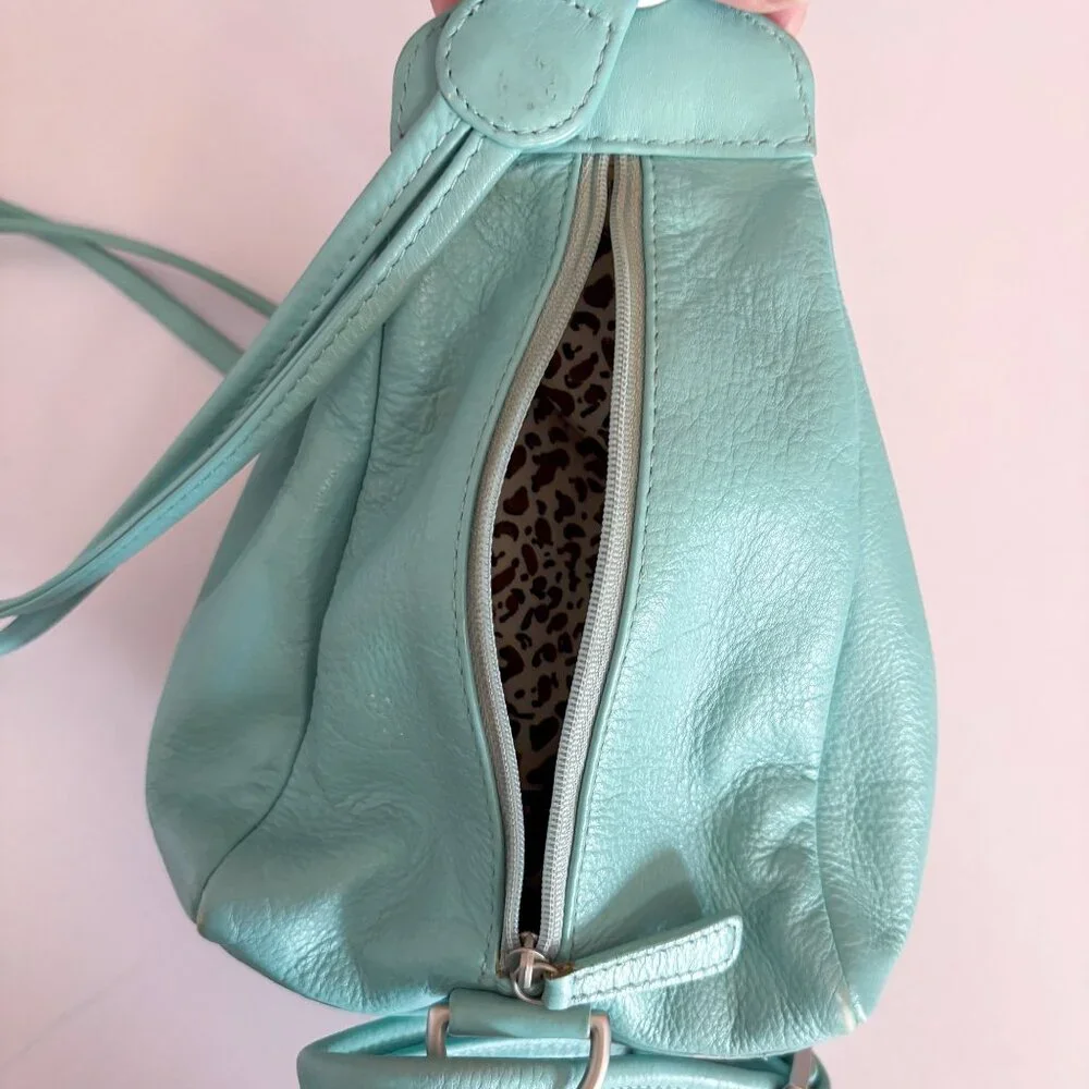 ILI New York & Toronto Leather Mini Backpack Light Green Small